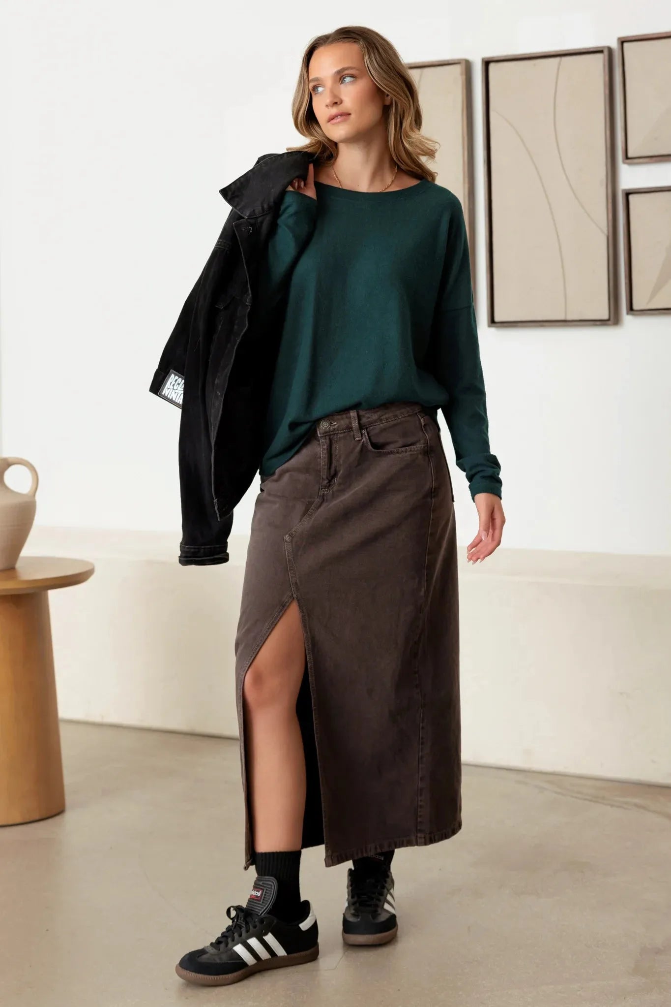 Crew Neck Long Sleeve Soft Cozy Top - Tasha Apparel Wholesale