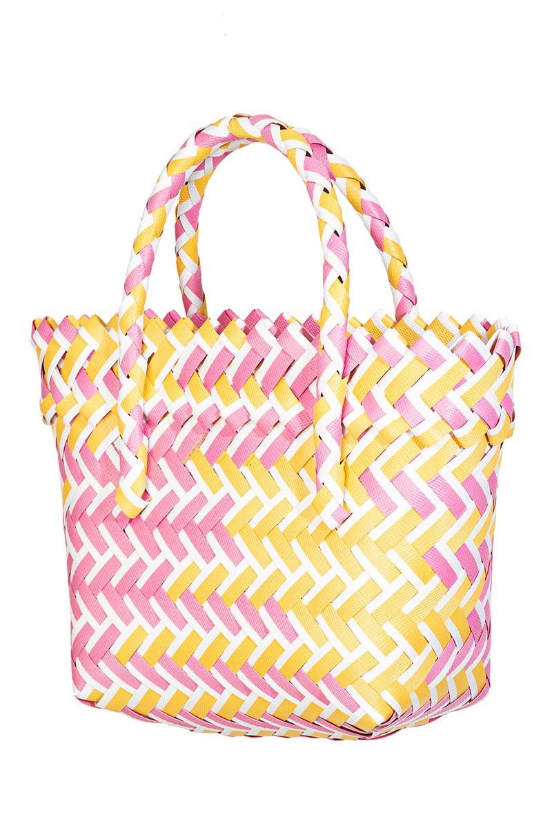 Basket Wave Woven Beach Tote Bag - Tasha Apparel Wholesale