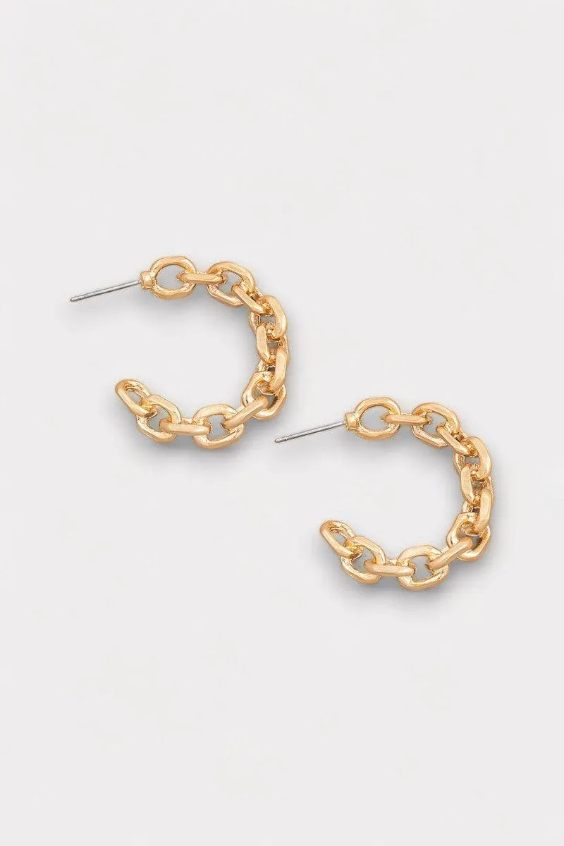 Cable Chain Mini Hoop Earrings - Tasha Apparel Wholesale