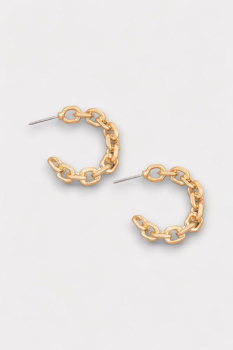Cable Chain Mini Hoop Earrings - Tasha Apparel Wholesale
