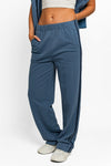 High Waisted Side Stripes Straight Track Sweatpants - Tasha Apparel Wholesale