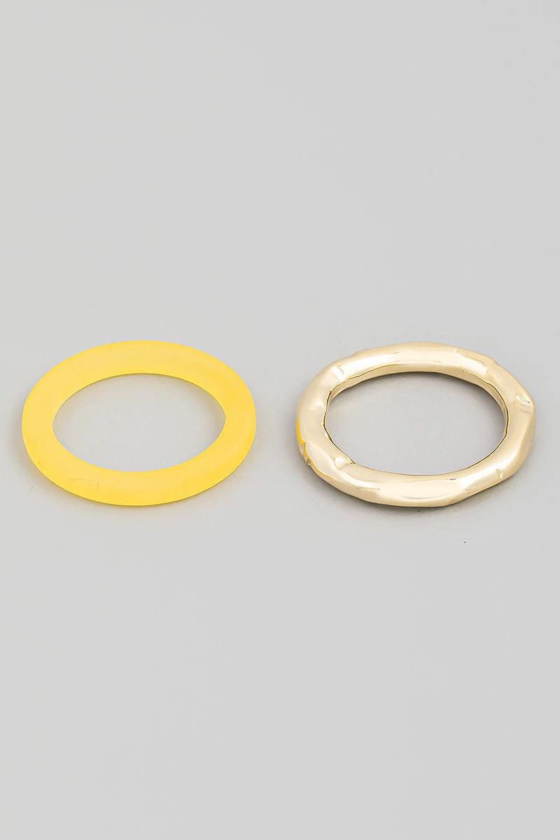Vintage Style Metallic & Acrylic Resin Ring Set - Tasha Apparel Wholesale
