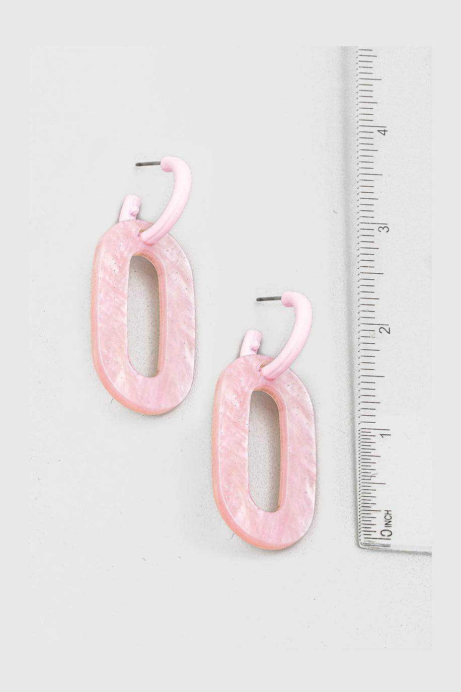 Retro Oval Drop Acrylic Glitter Earrings - Tasha Apparel Wholesale