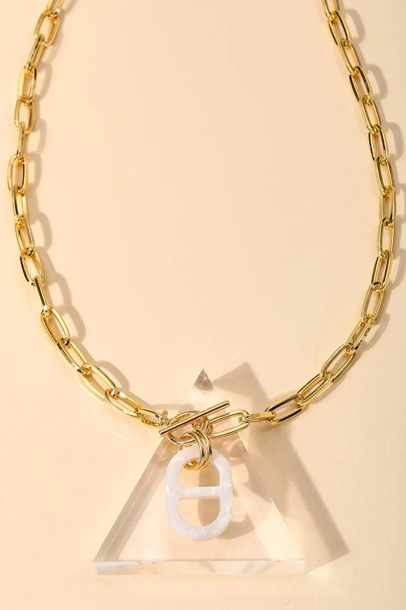 Toggle Chain Oval Clasp Necklace - Tasha Apparel Wholesale