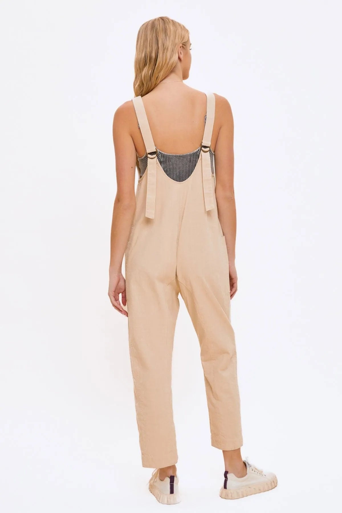 V-Neck Front Pocket Relaxed Fit Jumpsuit - Tasha Apparel Wholesale