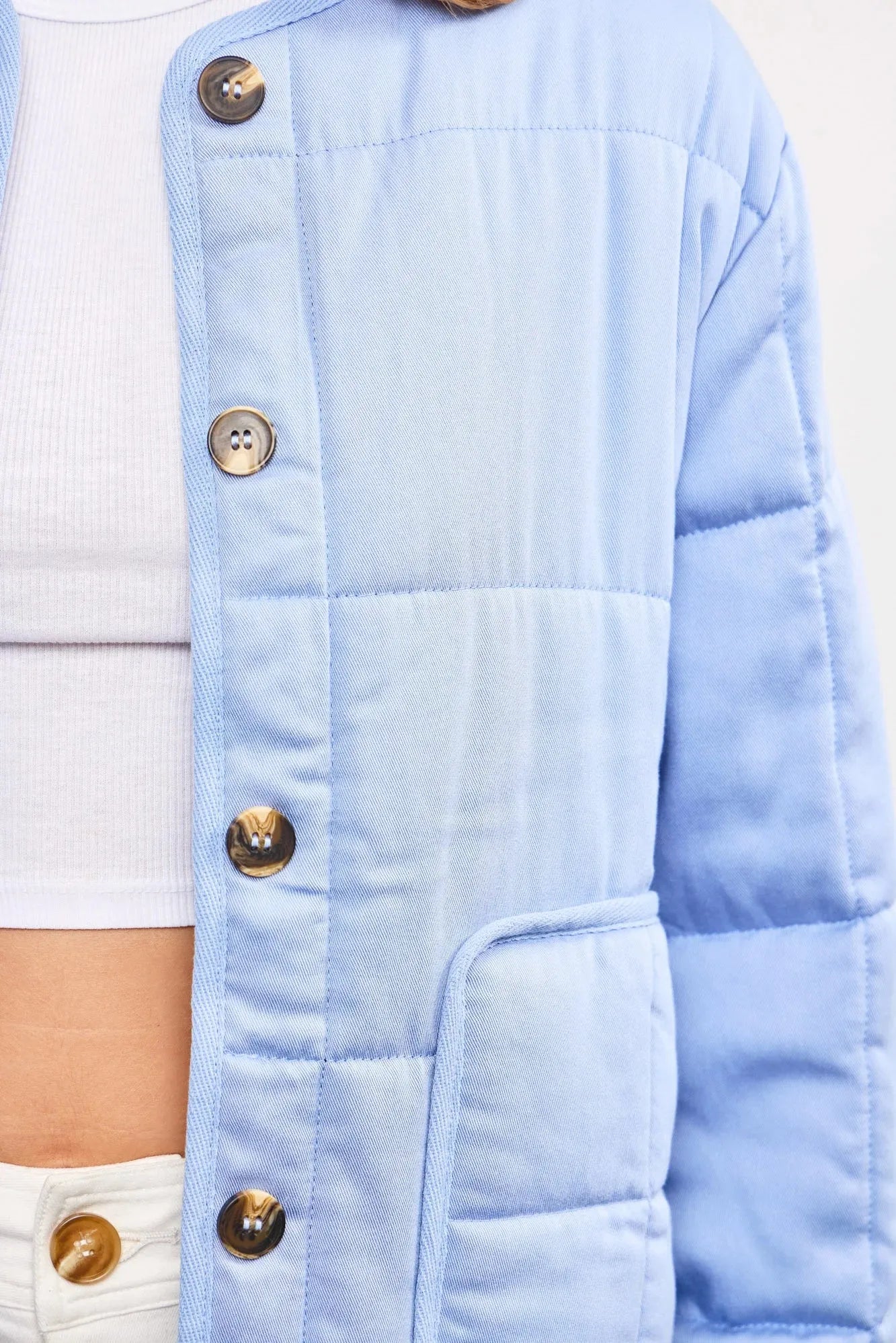 Quilted Oversized Flap Patch Pockets Puff Jacket - Tasha Apparel Wholesale