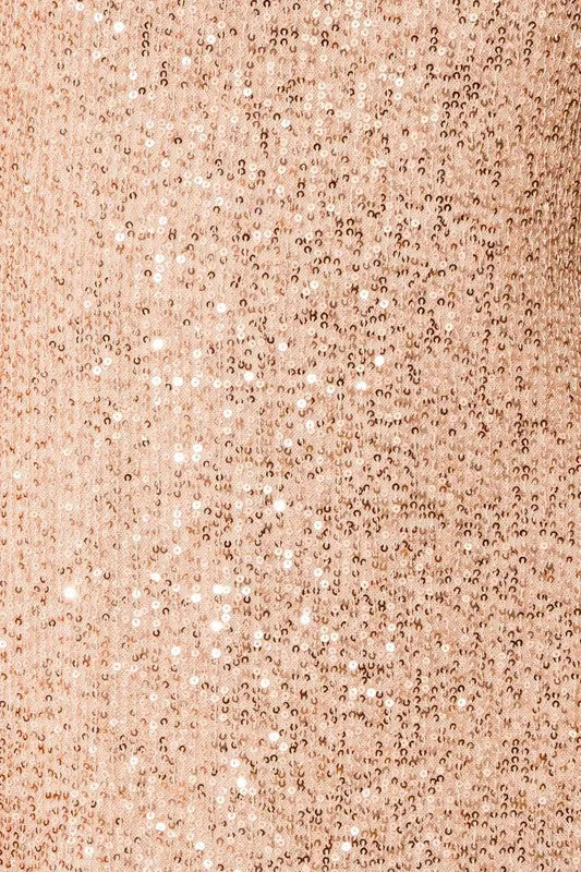 Sequin Sleeveless Round Neck Back Slit Maxi Dress - Tasha Apparel Wholesale