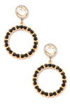 Hoop Smiley Face Circle Chain Drop Earrings - Tasha Apparel Wholesale