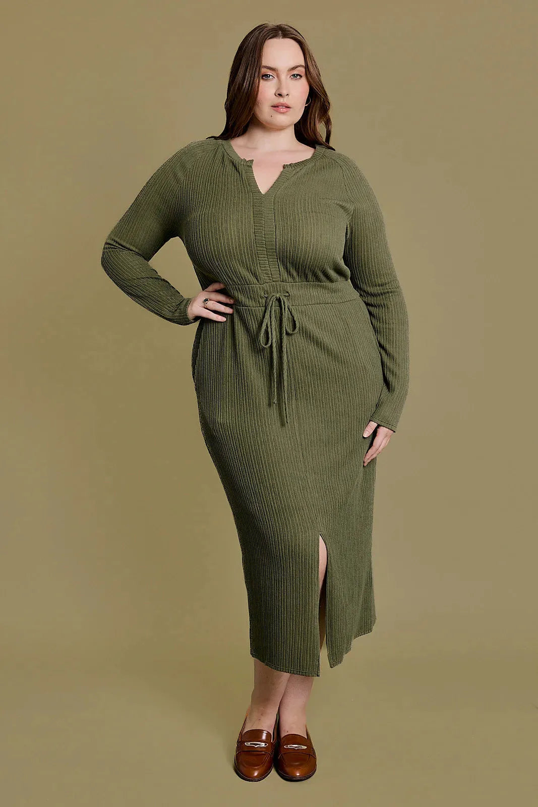 plus size ribbed midi dress Plus Size Sleeveless Ribbed Knit Midi Dress