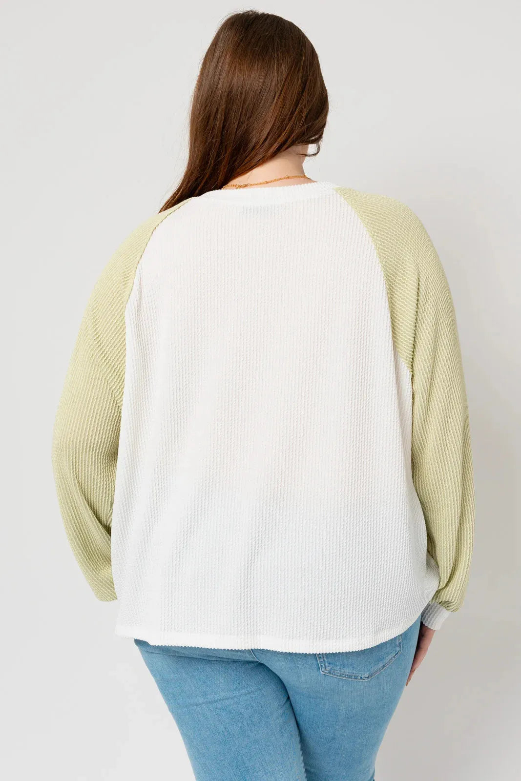 Plus Size Long Raglan Sleeves Front Button Top - Tasha Apparel Wholesale