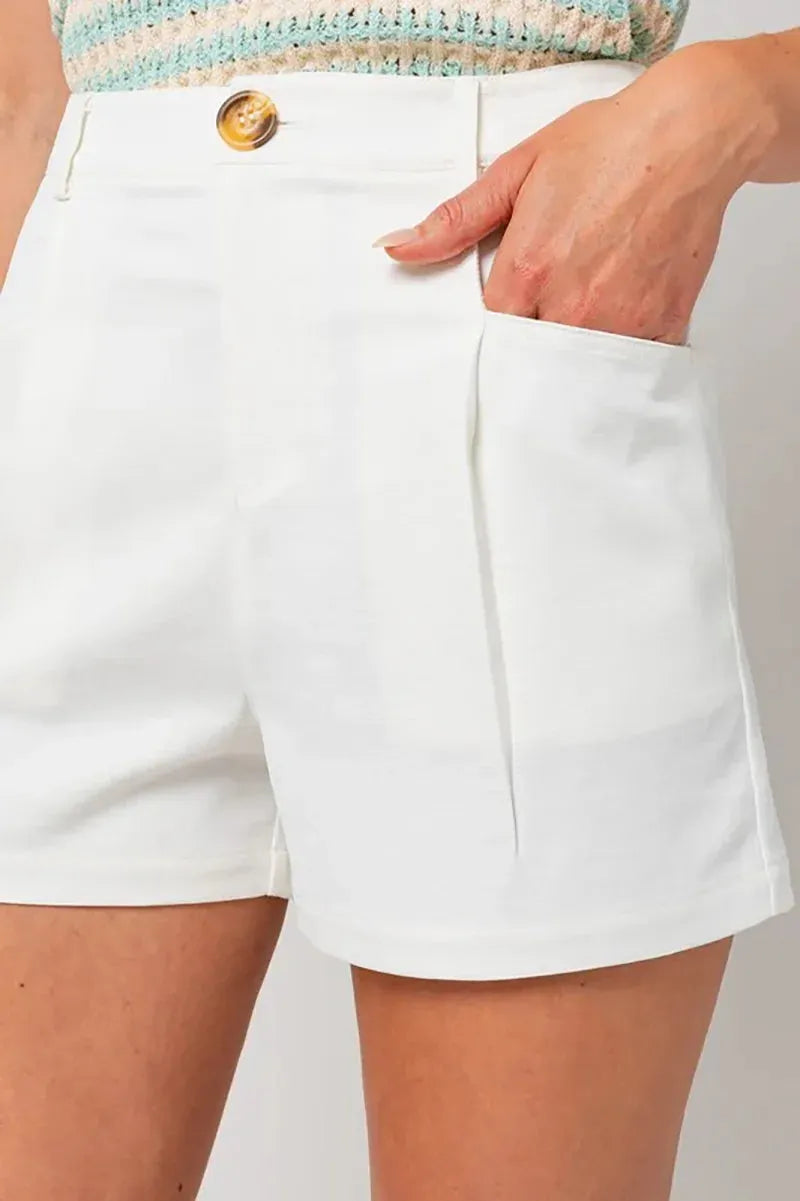 Front Pleated Two Side Pocket Short - Tasha Apparel Wholesale