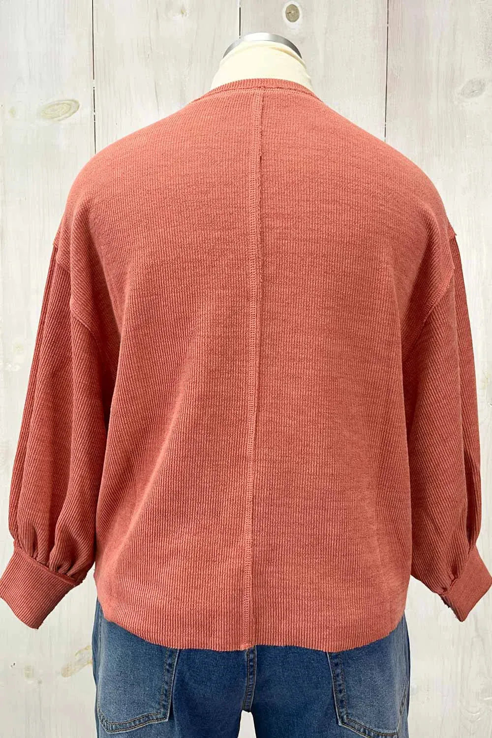 Plus Size Balloon Sleeve Crew Neck Relaxed Fit Boutique Top - Tasha Apparel Wholesale