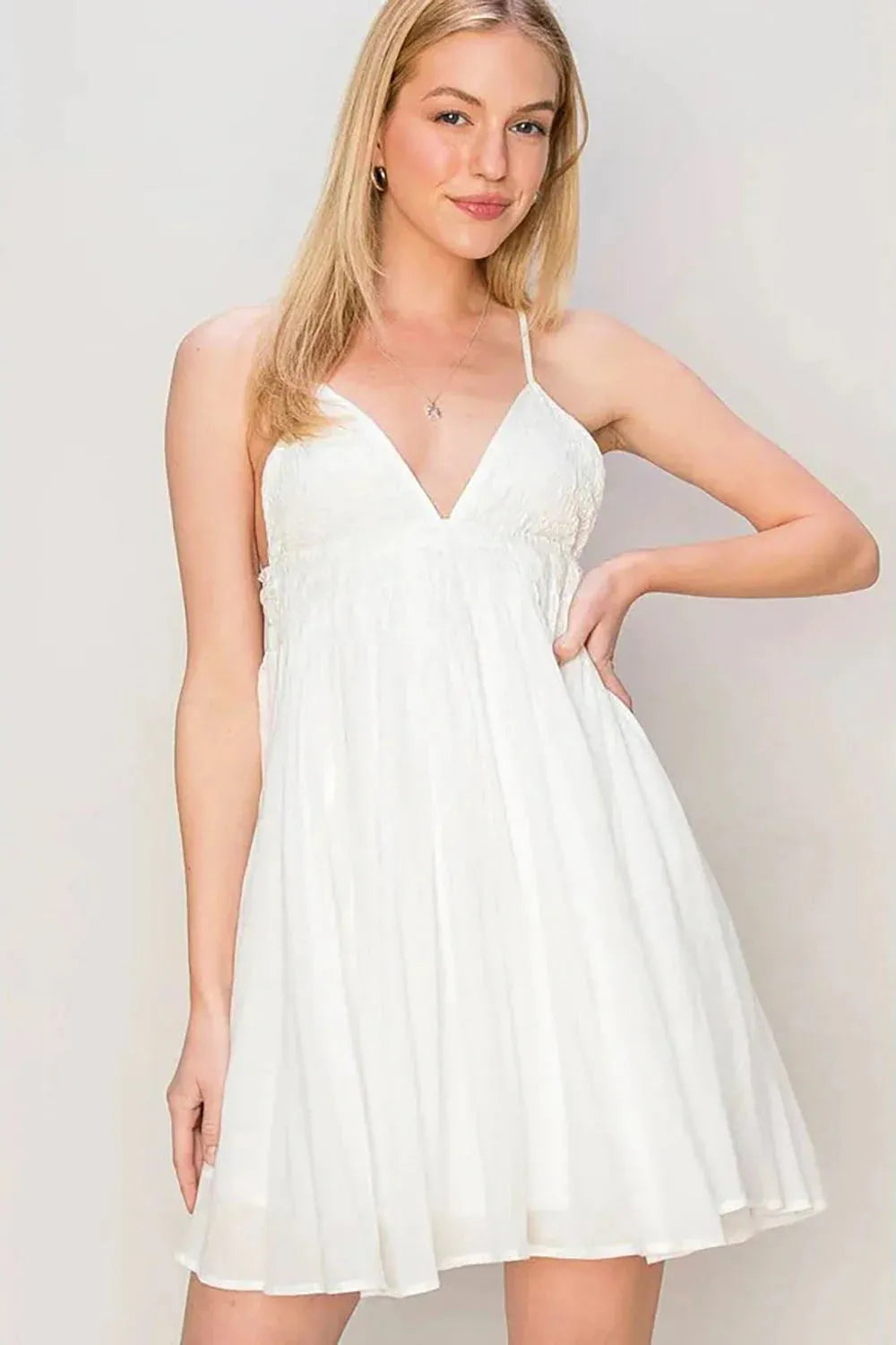 Cotton Summer Spaghetti Straps Flowy Cami Mini Dress Cotton Summer Spaghetti Straps Flowy Cami Mini Dress