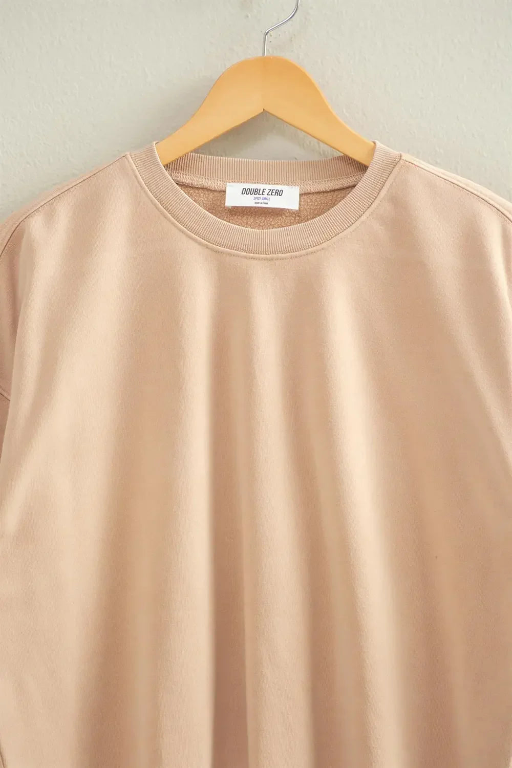 Oversized Basic Crewneck Frayed Hem Casual Cropped Pullover Sweatshirt Top - Tasha Apparel Wholesale