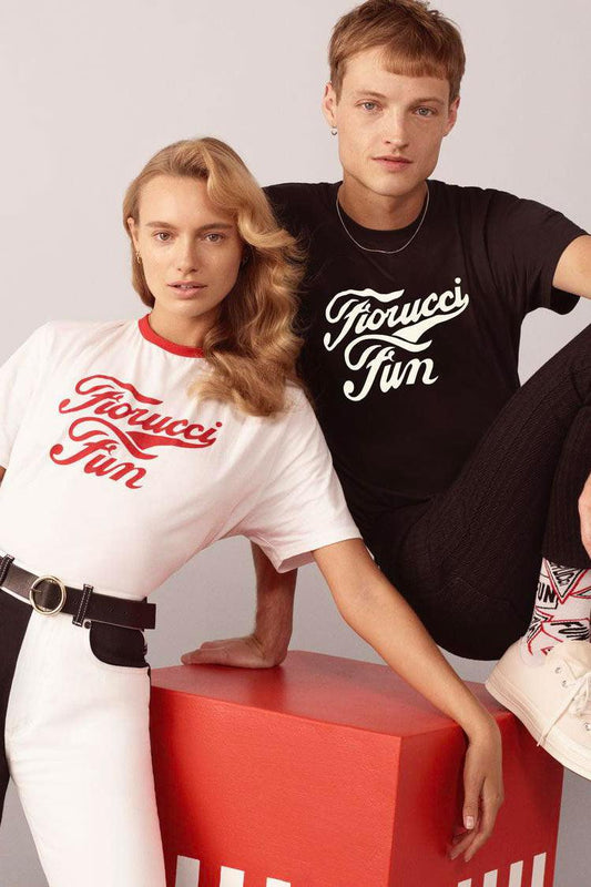 Men & Women Fiorucci x Fun Black Printed Logo T-Shirt - Tasha Apparel Wholesale