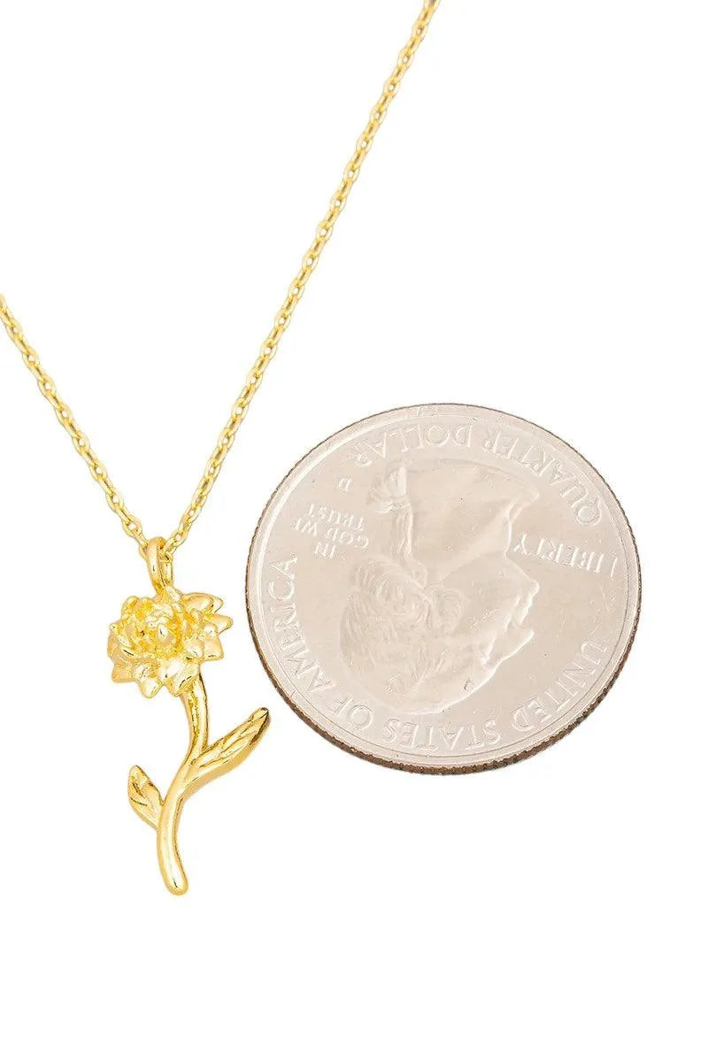 Gold Flower Pendant Necklace - Tasha Apparel Wholesale