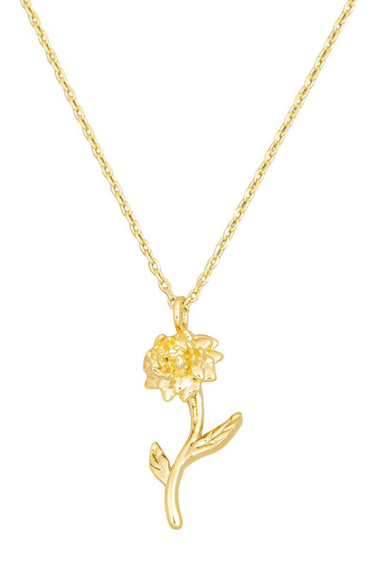Gold Flower Pendant Necklace - Tasha Apparel Wholesale