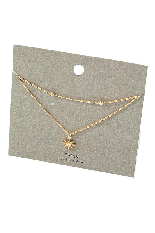 Layered Chain Star Charm Gold Necklace - Tasha Apparel Wholesale