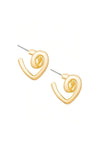 Mini Open Twisted Heart Loop Stud Earrings - Tasha Apparel Wholesale