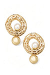 Round Chain With Pearl Post Drop Earring - Tasha Apparel Wholesale