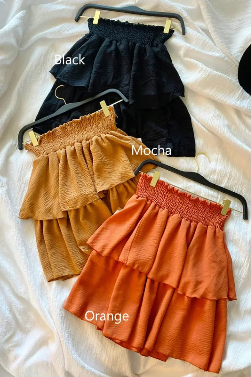 Plus Size Tiered Ruffle Elastic Waist Flowy Layered Casual Summer Boutique Mini Skirt - Tasha Apparel Wholesale
