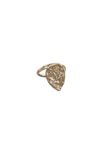Gold Hammered Metal Teardrop Ring