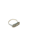 Silver Hammered Metallic Stone Ring