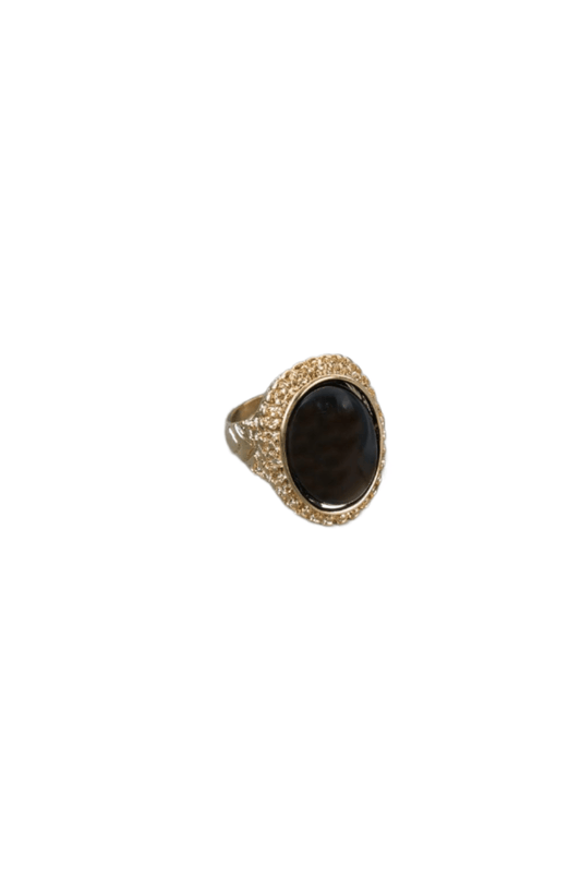 Black Oval Gemstone Ring - Tasha Apparel Wholesale
