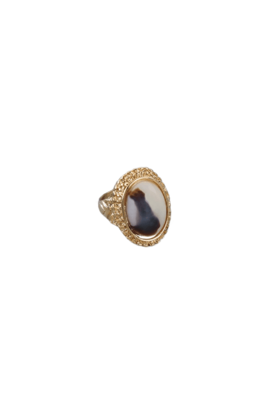 Ivory Brown Oval Gemstone Ring - Tasha Apparel Wholesale