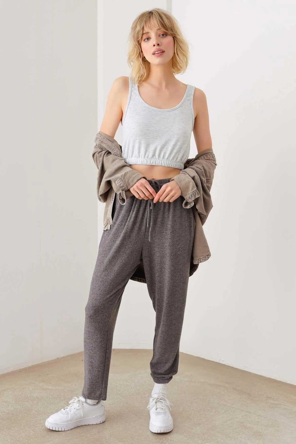 Active Cute V-neckline Front & Back Crop Top - Tasha Apparel Wholesale