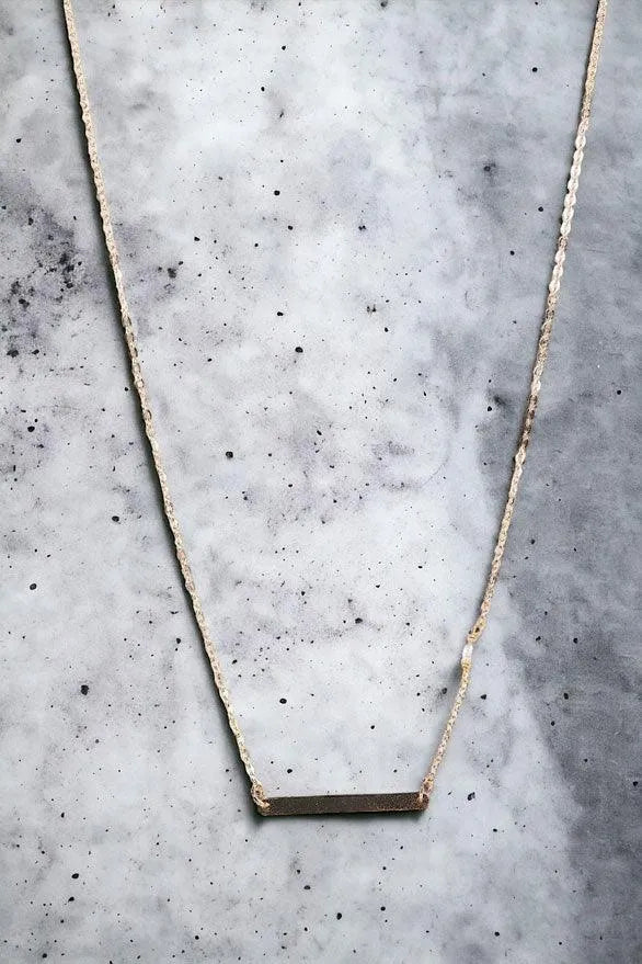 Gold Name Tag Single Tiny Pearl Chain Necklace - Tasha Apparel Wholesale