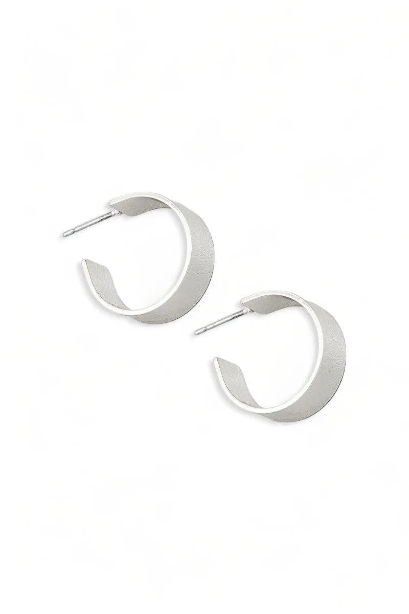 Casual Metallic Thick Flat Hoop Earrings - Tasha Apparel Wholesale