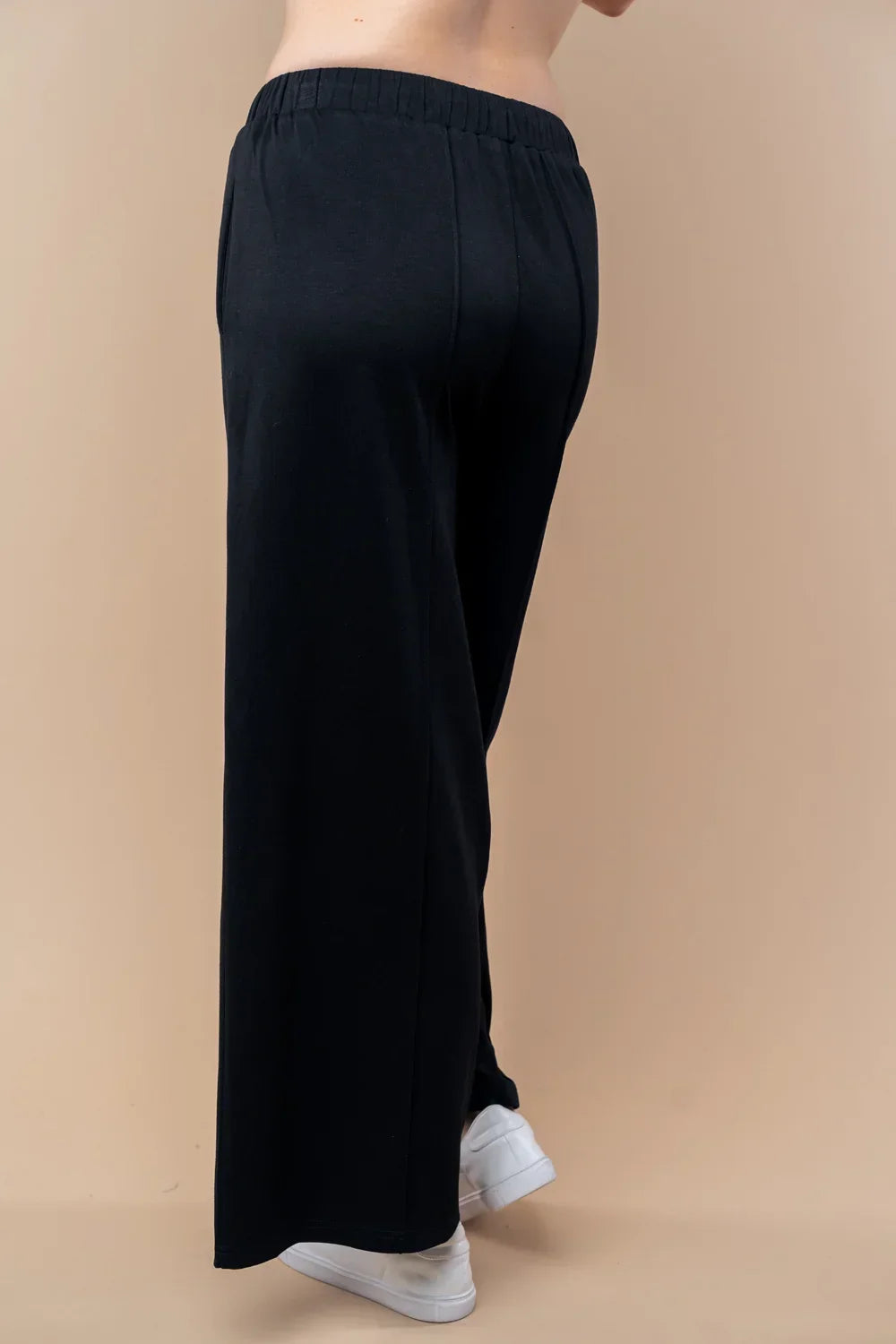 Soft Wide Leg Elastic Waist Comfortable Casual Lounge Pants - Tasha Apparel Wholesale