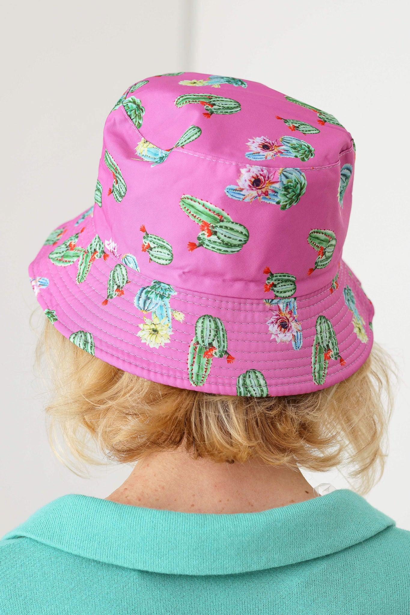 Cactus Print Double-Side-Wear Reversible Bucket Hat - Tasha Apparel Wholesale