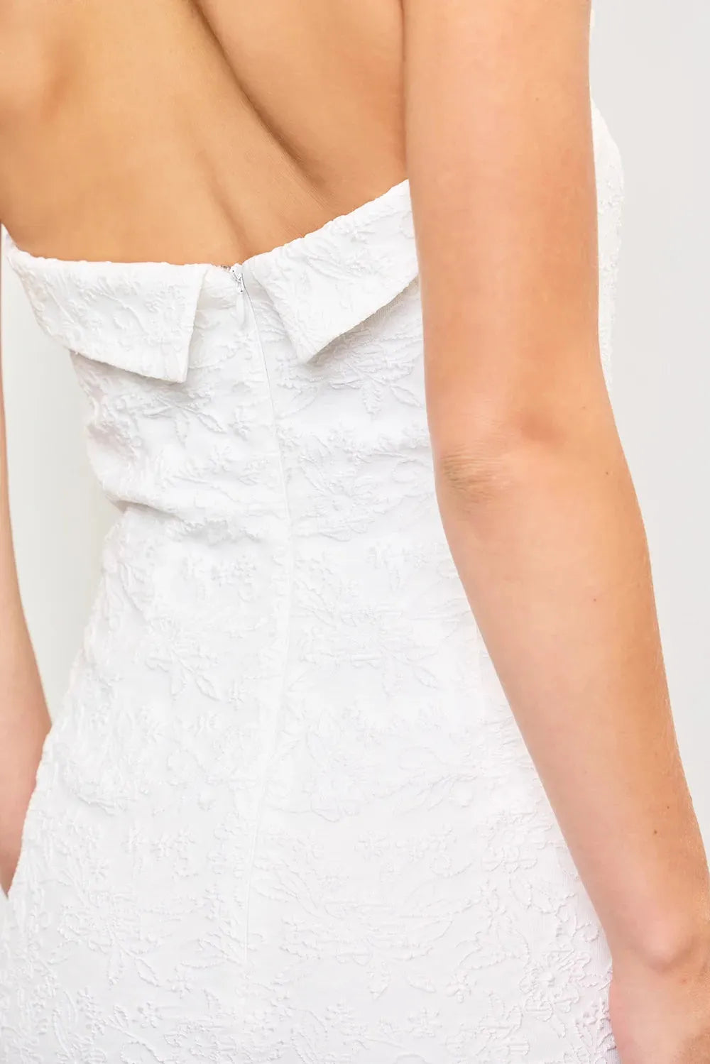 Princess Line Slit Lace Front Long Bandeau Maxi Dress - Tasha Apparel Wholesale