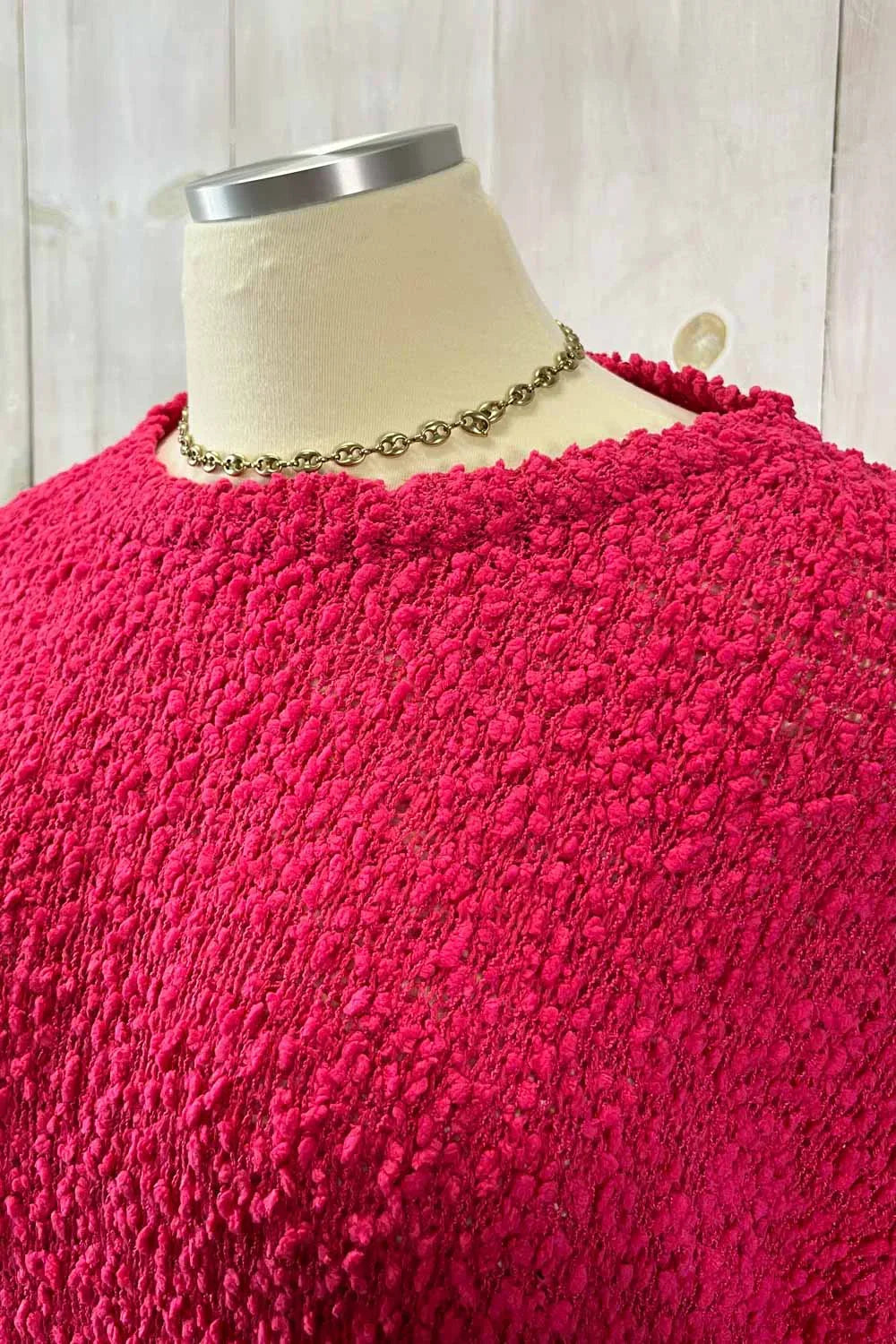 Plus Size Popcorn Knit Long Sleeve Round Neckline Cozzy Sweater