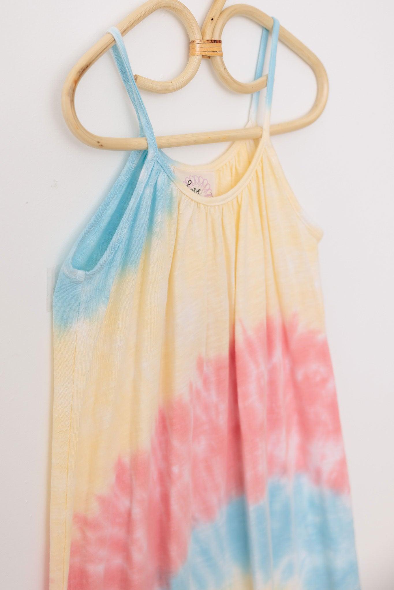 Girls Boho Tie-Dye Sleeveless Maxi Dress