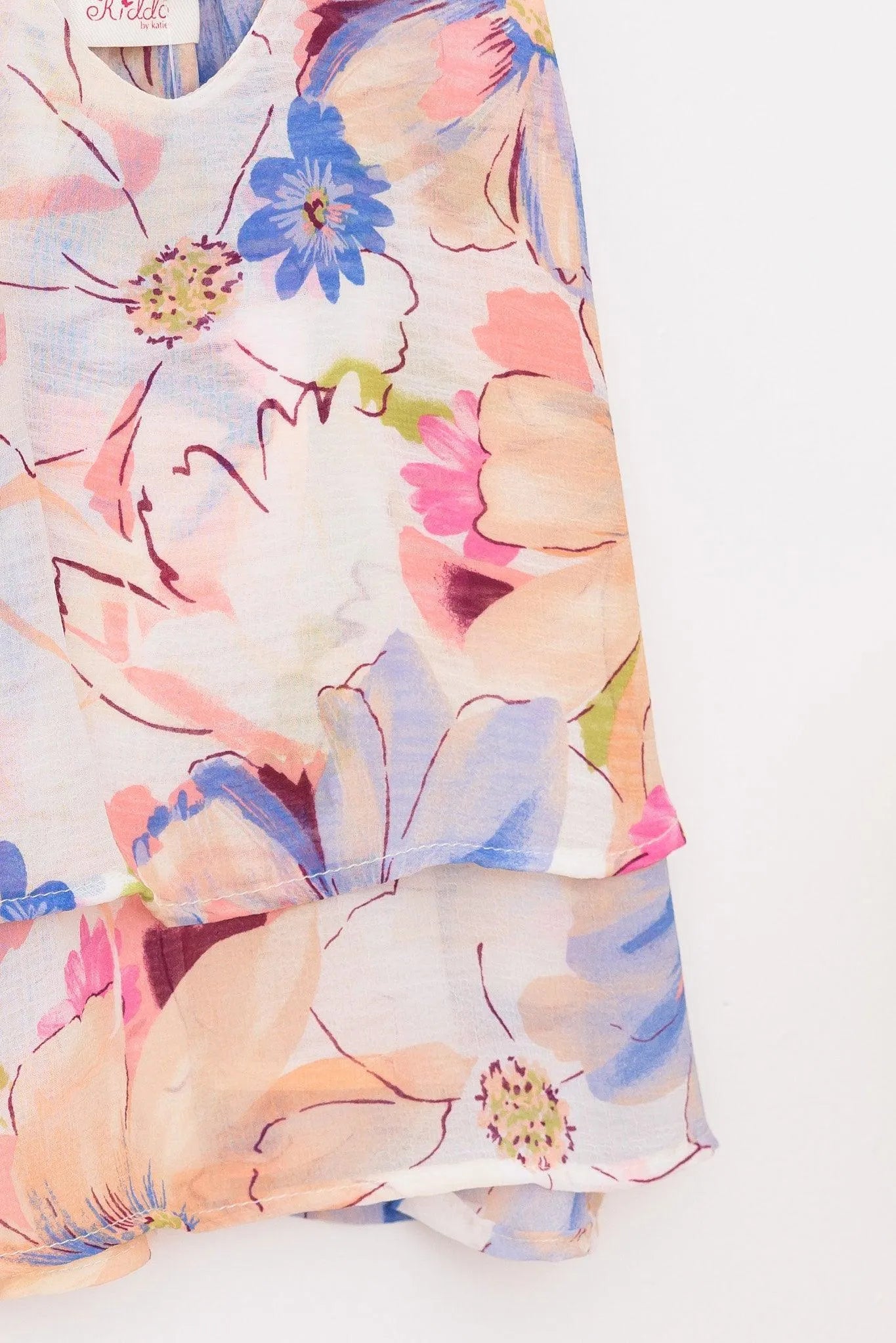 Girls Western Layered Floral Sheer Sleeveless Tops - Tasha Apparel Wholesale