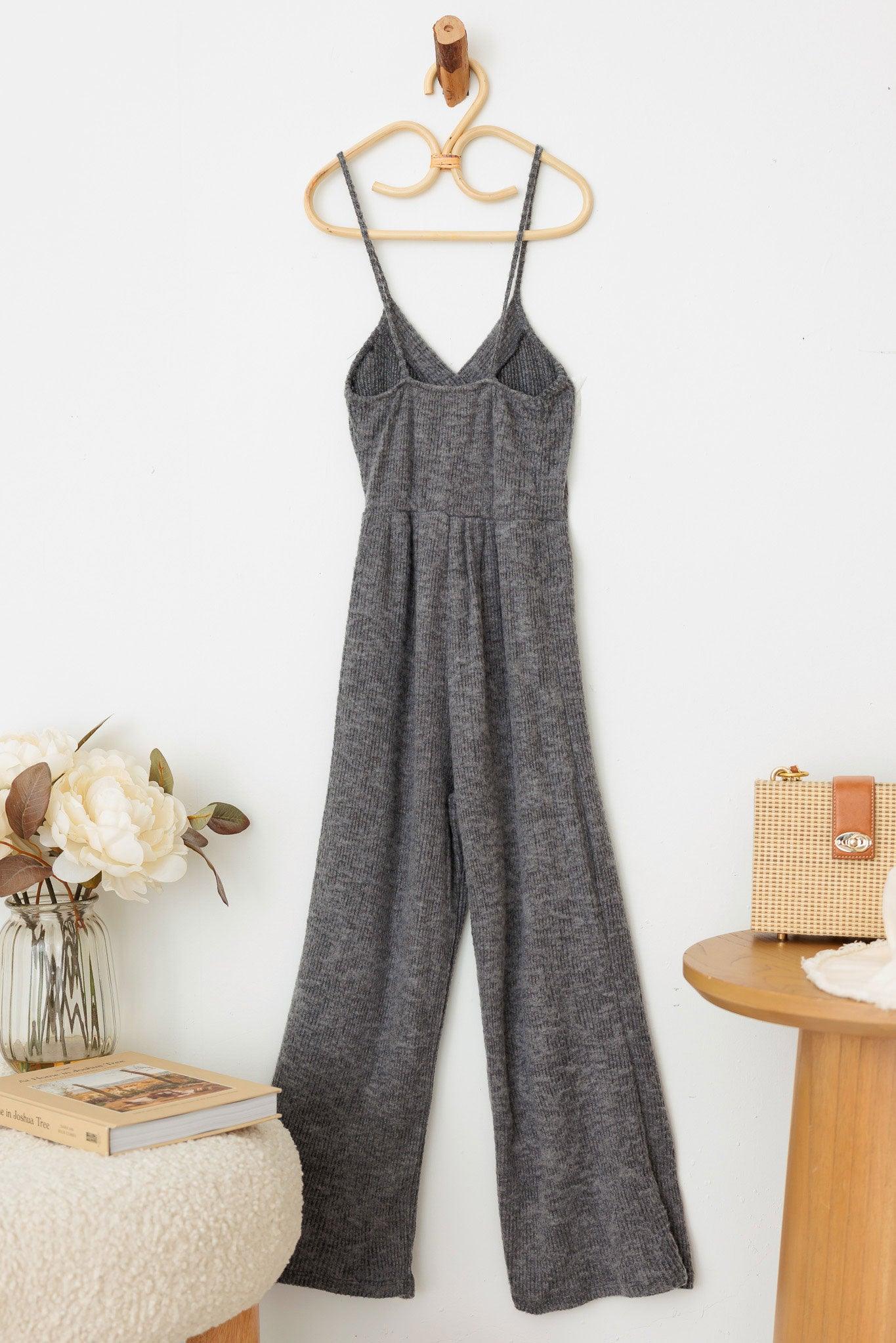 Girls Sleeveless Front Button Up Knit Jumpsuit