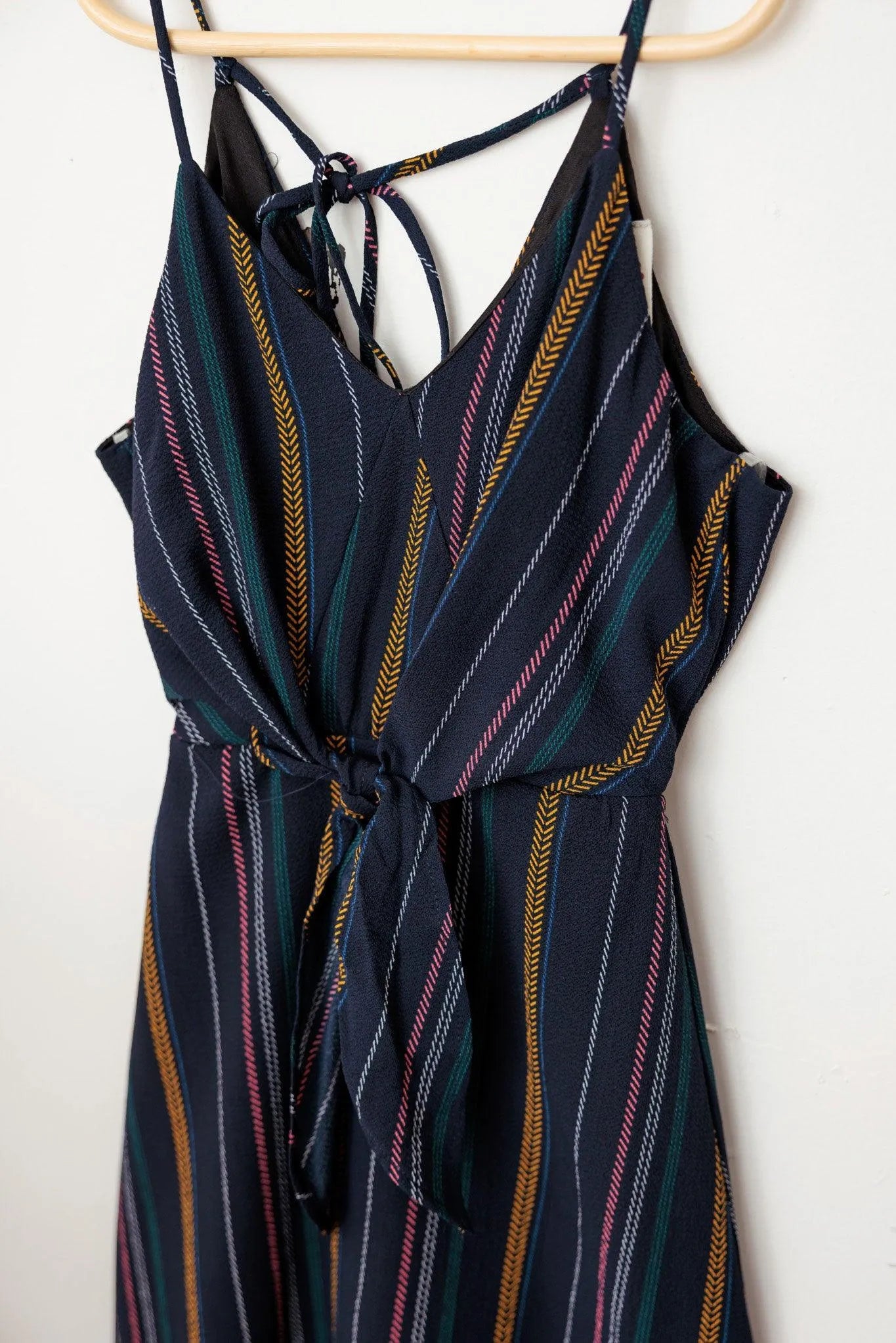 Girls Boho Stripe Sleeveless Front Tie Dress - Tasha Apparel Wholesale