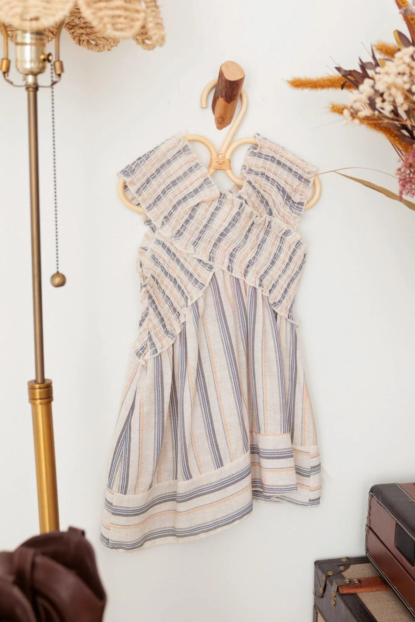 Girls Striped Criss-Cross Ruched A-silhouette Top - Tasha Apparel Wholesale