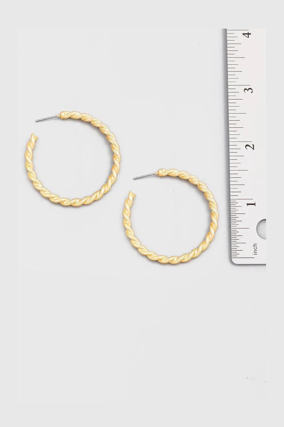 Thin Gold Twist Open Hoop Earrings - Tasha Apparel Wholesale