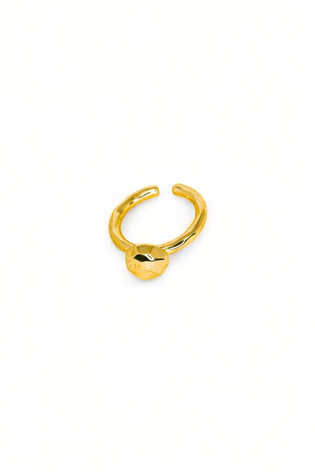 Ball Chunk Adjustable Gold Ring - Tasha Apparel Wholesale