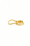 Wavy Double Finger Gold Ring - Tasha Apparel Wholesale