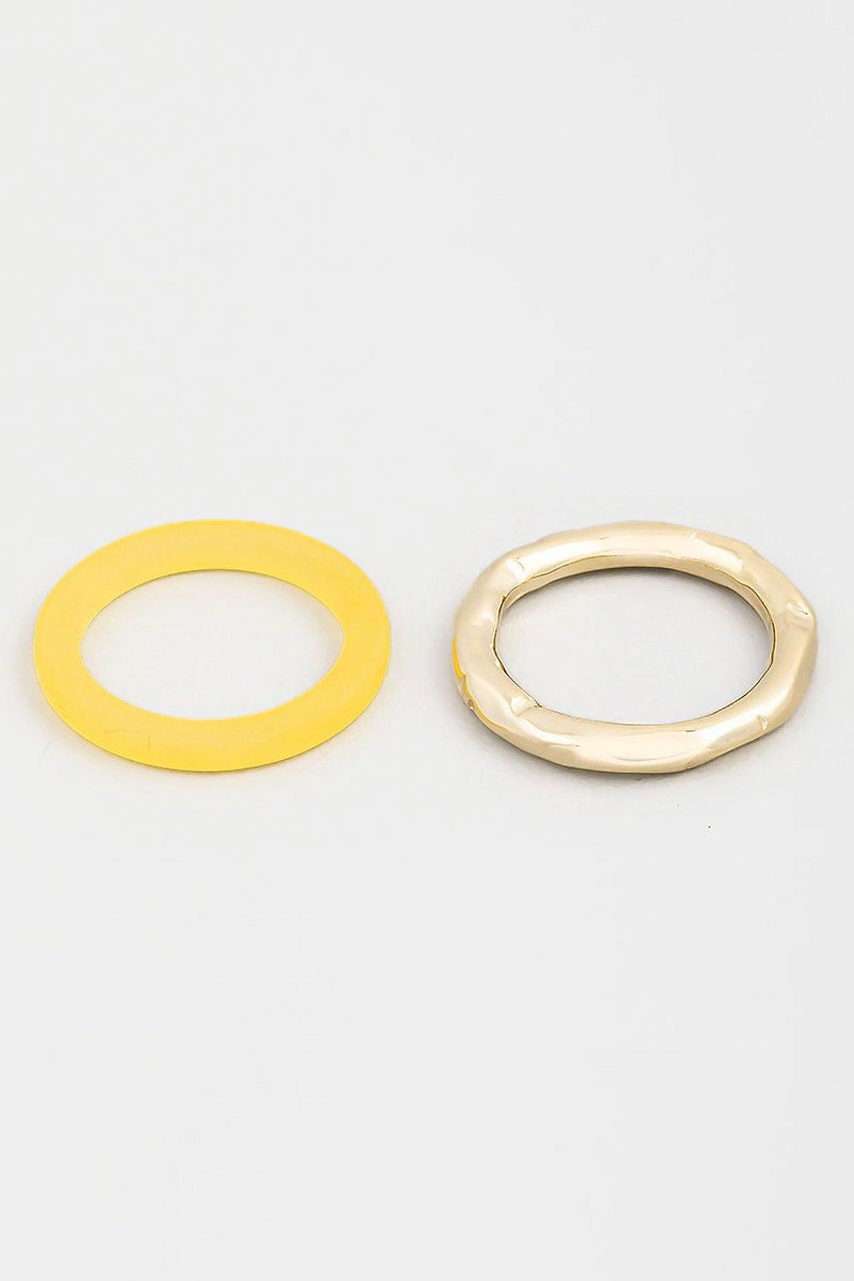 Vintage Style Metallic & Acrylic Resin Ring Set - Tasha Apparel Wholesale