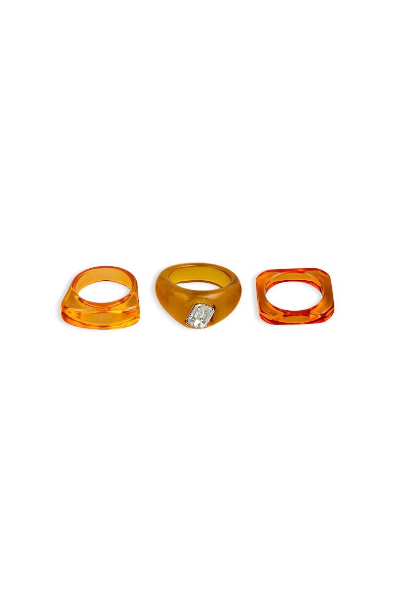Retro Three Piece Geo Resin Ring Set - Tasha Apparel Wholesale