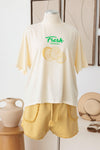 Plus Size Round Neck Fresh Lemon T-Shirt - Tasha Apparel Wholesale