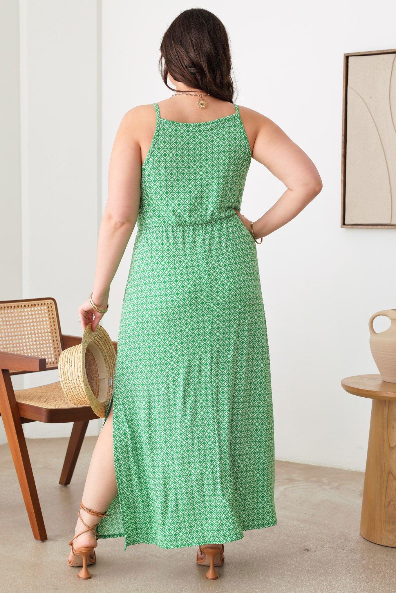Plus Size Floral Print Warp Bust Leg Slit Maxi Dresses - Tasha Apparel Wholesale