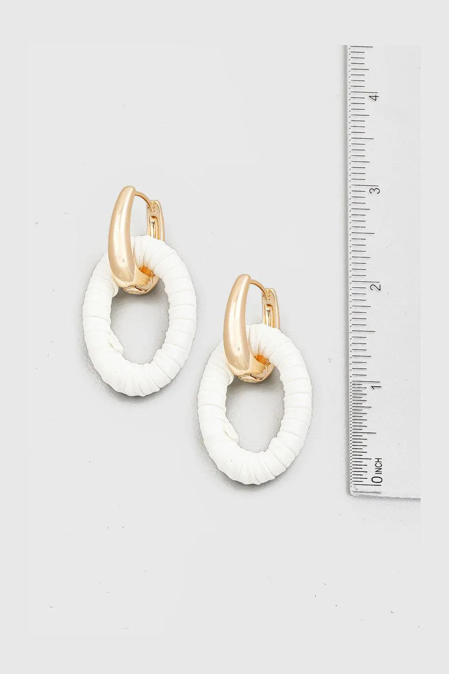 Oval Wrap Cutout Drop Hoop Earrings - Tasha Apparel Wholesale