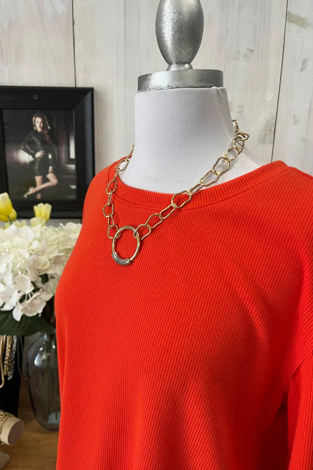 Long Sleeve Oversize Ribbed Basic Top - Tasha Apparel Wholesale